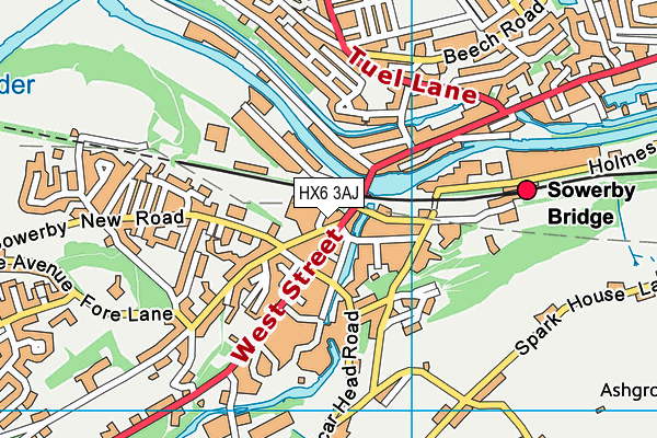 HX6 3AJ map - OS VectorMap District (Ordnance Survey)