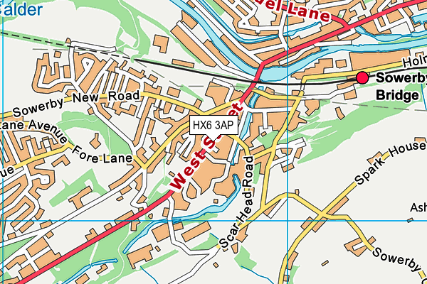 HX6 3AP map - OS VectorMap District (Ordnance Survey)