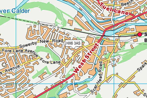 HX6 3AS map - OS VectorMap District (Ordnance Survey)