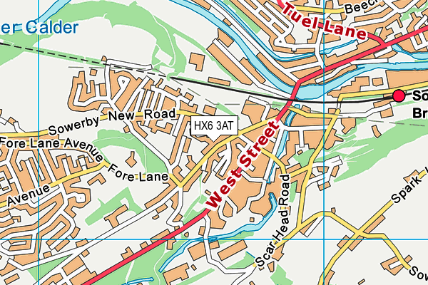 HX6 3AT map - OS VectorMap District (Ordnance Survey)