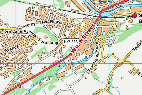 HX6 3BB map - OS VectorMap District (Ordnance Survey)