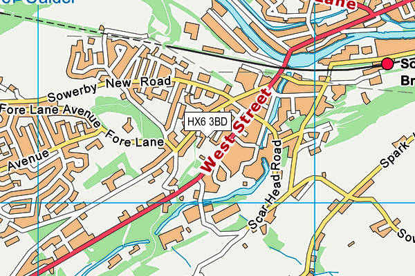 HX6 3BD map - OS VectorMap District (Ordnance Survey)