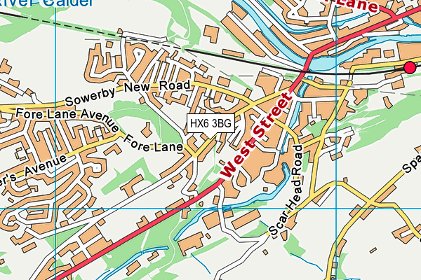 HX6 3BG map - OS VectorMap District (Ordnance Survey)