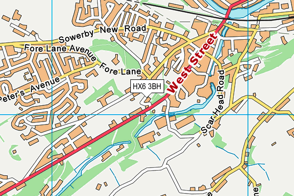 HX6 3BH map - OS VectorMap District (Ordnance Survey)