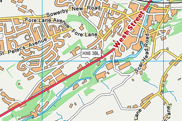 HX6 3BL map - OS VectorMap District (Ordnance Survey)