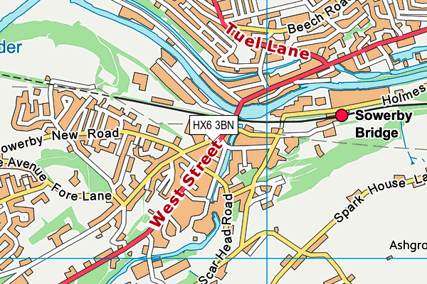 HX6 3BN map - OS VectorMap District (Ordnance Survey)