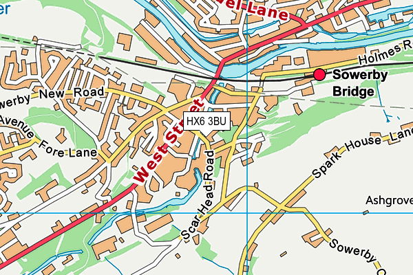 HX6 3BU map - OS VectorMap District (Ordnance Survey)