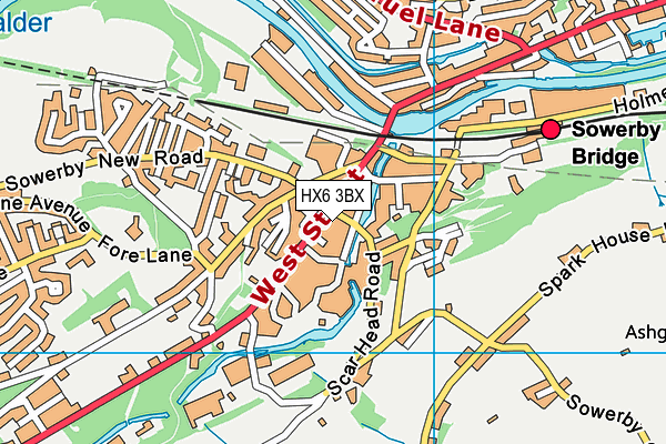 HX6 3BX map - OS VectorMap District (Ordnance Survey)