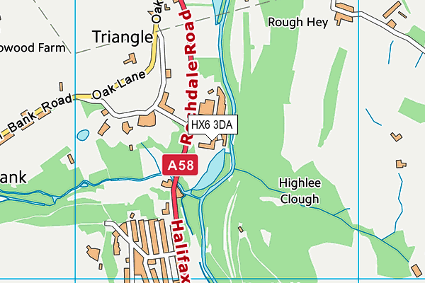 HX6 3DA map - OS VectorMap District (Ordnance Survey)