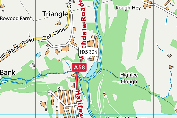HX6 3DN map - OS VectorMap District (Ordnance Survey)