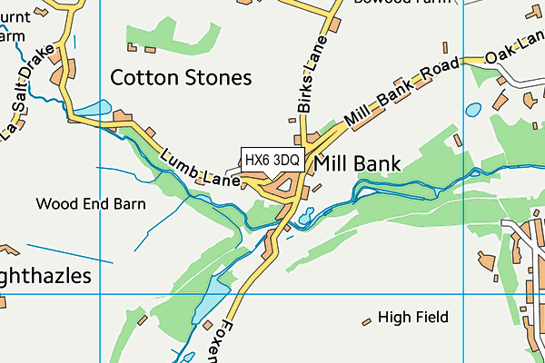 HX6 3DQ map - OS VectorMap District (Ordnance Survey)