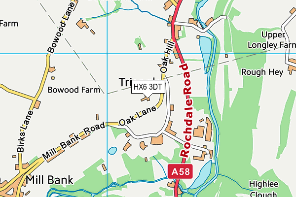 HX6 3DT map - OS VectorMap District (Ordnance Survey)