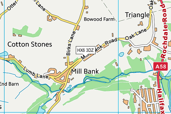 HX6 3DZ map - OS VectorMap District (Ordnance Survey)