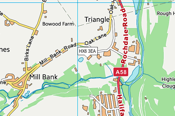 HX6 3EA map - OS VectorMap District (Ordnance Survey)