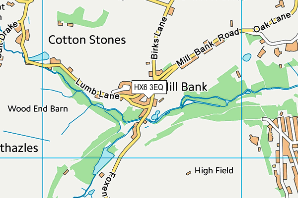 HX6 3EQ map - OS VectorMap District (Ordnance Survey)