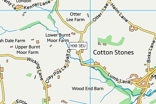 HX6 3EU map - OS VectorMap District (Ordnance Survey)