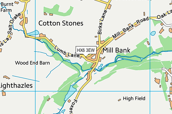 HX6 3EW map - OS VectorMap District (Ordnance Survey)