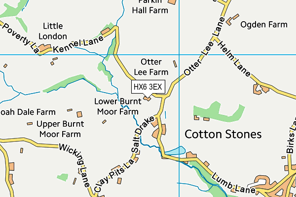 HX6 3EX map - OS VectorMap District (Ordnance Survey)