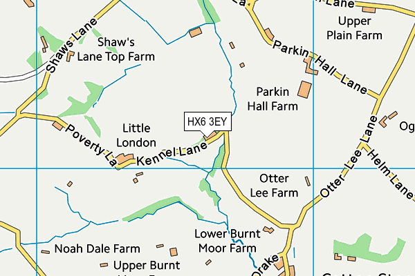 HX6 3EY map - OS VectorMap District (Ordnance Survey)