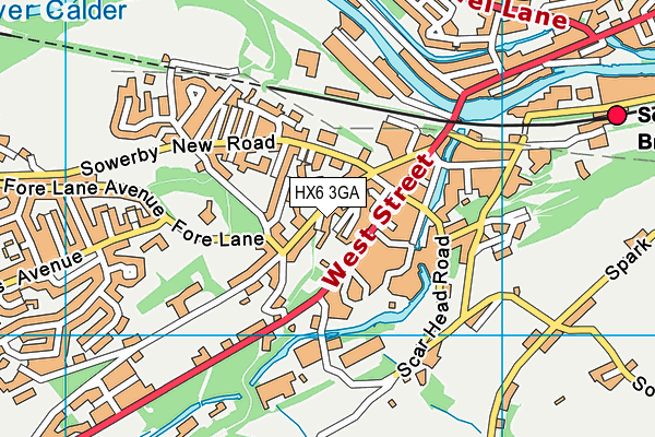 HX6 3GA map - OS VectorMap District (Ordnance Survey)