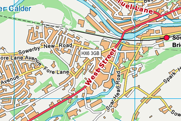 HX6 3GB map - OS VectorMap District (Ordnance Survey)