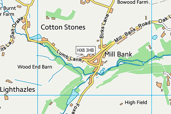 HX6 3HB map - OS VectorMap District (Ordnance Survey)