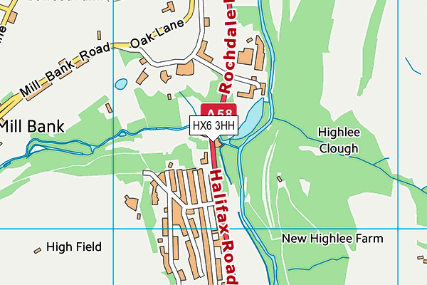 HX6 3HH map - OS VectorMap District (Ordnance Survey)