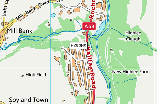 HX6 3HS map - OS VectorMap District (Ordnance Survey)