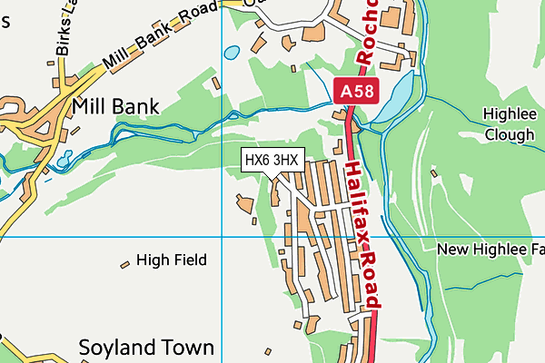 HX6 3HX map - OS VectorMap District (Ordnance Survey)