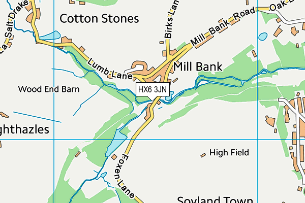 HX6 3JN map - OS VectorMap District (Ordnance Survey)