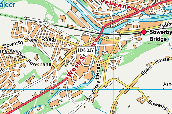 HX6 3JY map - OS VectorMap District (Ordnance Survey)