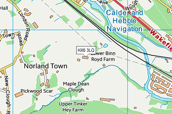 HX6 3LQ map - OS VectorMap District (Ordnance Survey)