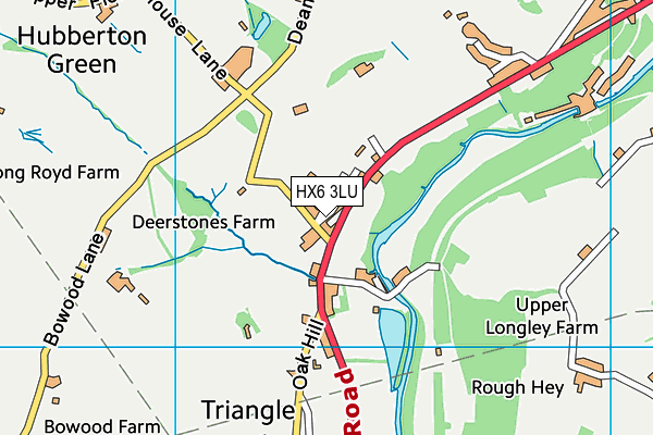 HX6 3LU map - OS VectorMap District (Ordnance Survey)