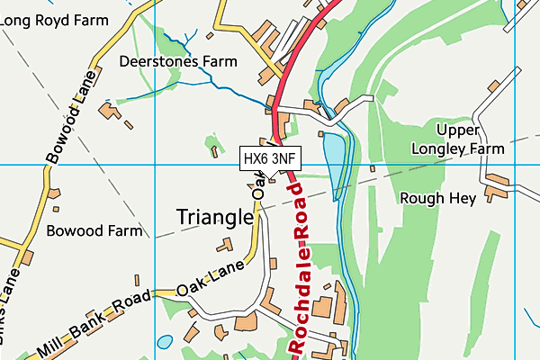 HX6 3NF map - OS VectorMap District (Ordnance Survey)