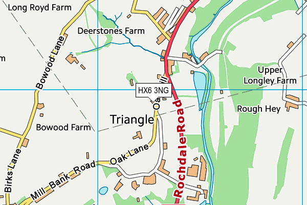 HX6 3NG map - OS VectorMap District (Ordnance Survey)