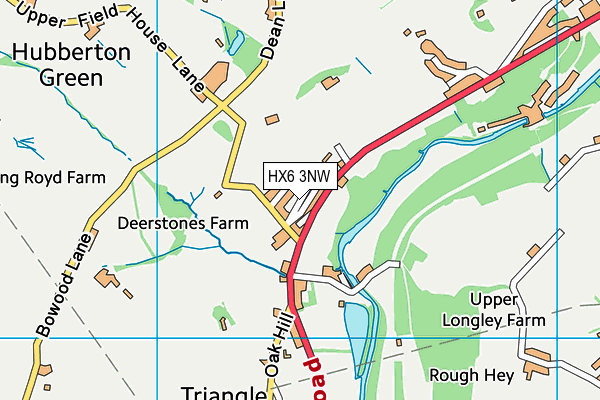 HX6 3NW map - OS VectorMap District (Ordnance Survey)