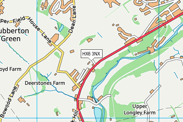 HX6 3NX map - OS VectorMap District (Ordnance Survey)