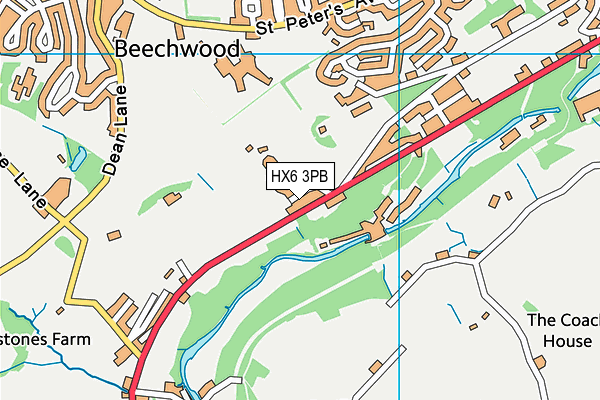 HX6 3PB map - OS VectorMap District (Ordnance Survey)