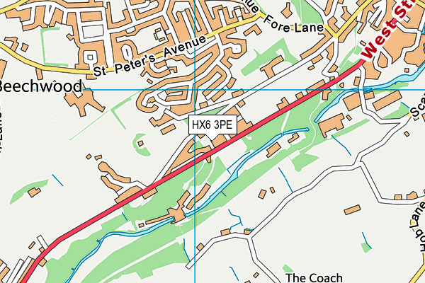 HX6 3PE map - OS VectorMap District (Ordnance Survey)