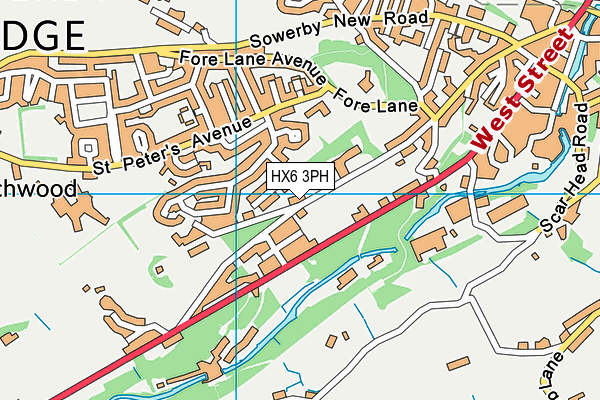 HX6 3PH map - OS VectorMap District (Ordnance Survey)