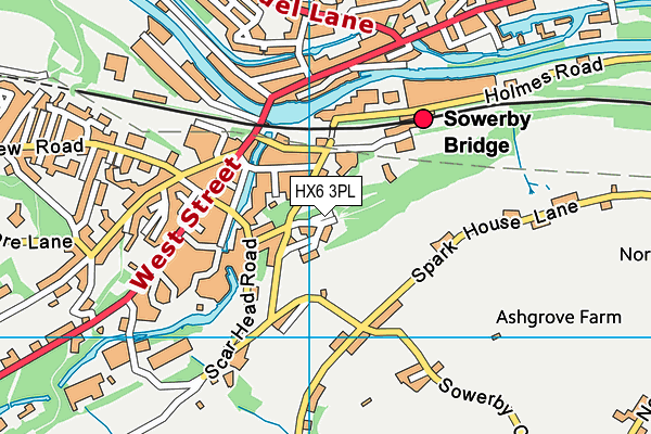 HX6 3PL map - OS VectorMap District (Ordnance Survey)