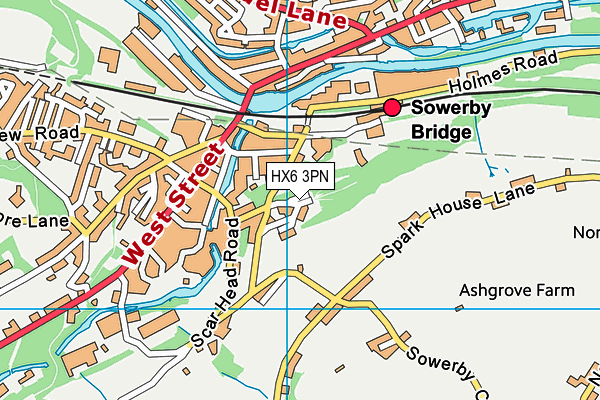 HX6 3PN map - OS VectorMap District (Ordnance Survey)