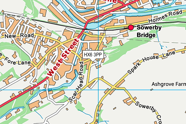 HX6 3PP map - OS VectorMap District (Ordnance Survey)