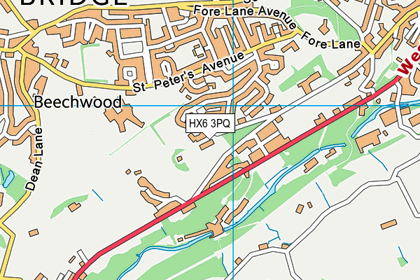 HX6 3PQ map - OS VectorMap District (Ordnance Survey)