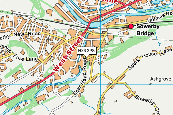 HX6 3PS map - OS VectorMap District (Ordnance Survey)