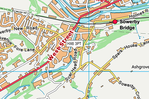 HX6 3PT map - OS VectorMap District (Ordnance Survey)