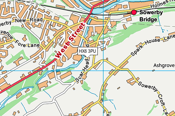 HX6 3PU map - OS VectorMap District (Ordnance Survey)