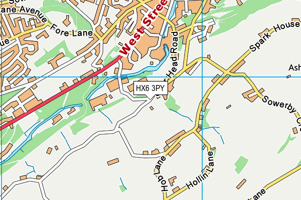 HX6 3PY map - OS VectorMap District (Ordnance Survey)