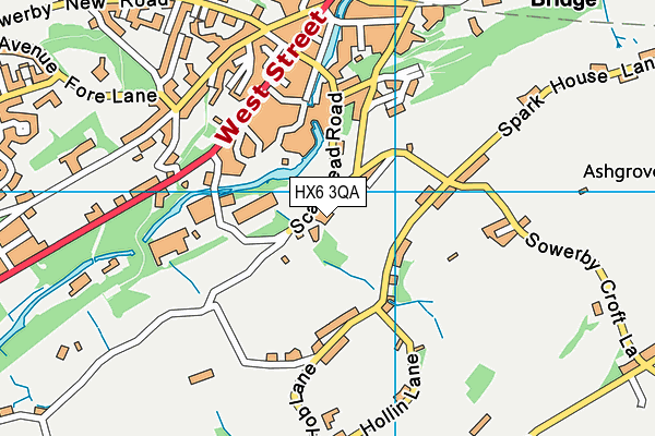 HX6 3QA map - OS VectorMap District (Ordnance Survey)