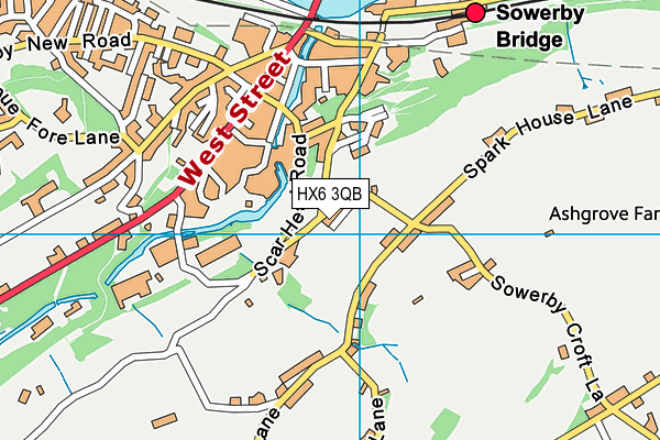 HX6 3QB map - OS VectorMap District (Ordnance Survey)